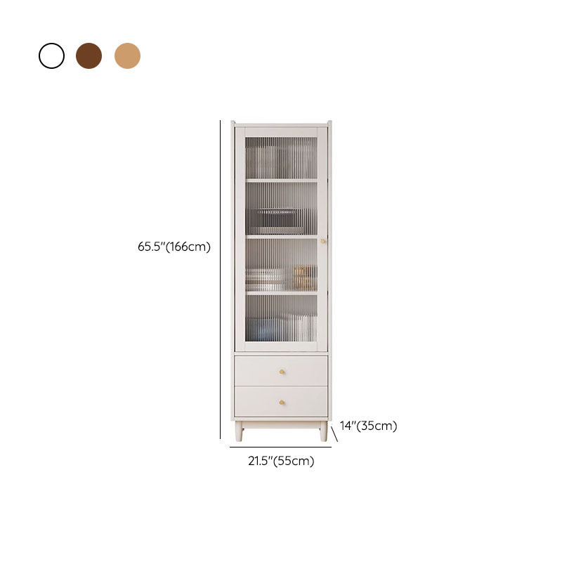 Scandinavian Solid Wood Accent Cabinet with Glass Door, 1 Cabinet and 2 Drawers for Living Room - image 13