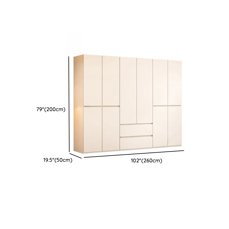 White Minimalist Wooden Independent Wardrobe Closet with 2 Drawers, Soft Close Door, and Interior Shelves - image 19