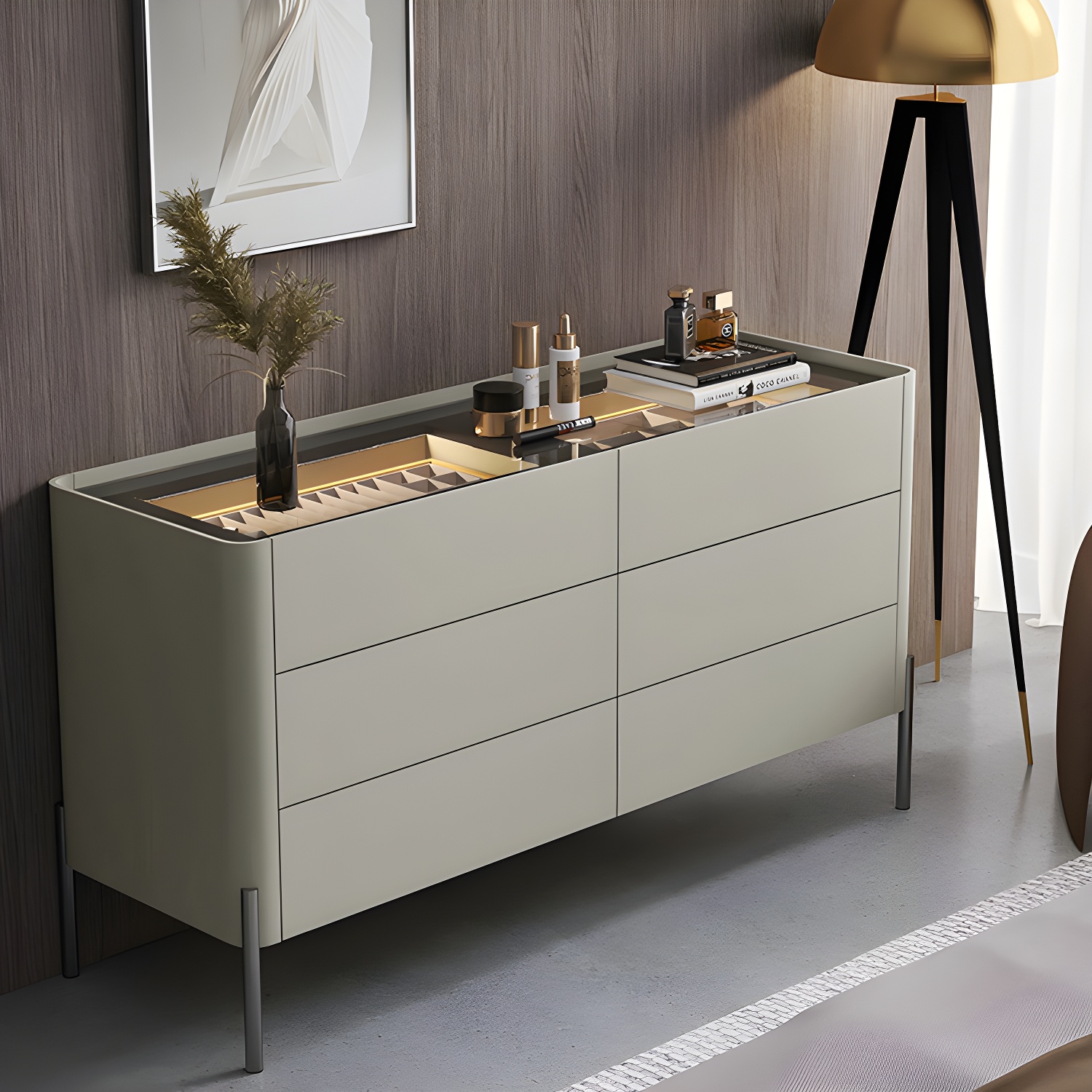 Modern Wood Dresser - Horizontal Design - Ample Drawer Space - Stylish Bedroom Storage - image 9