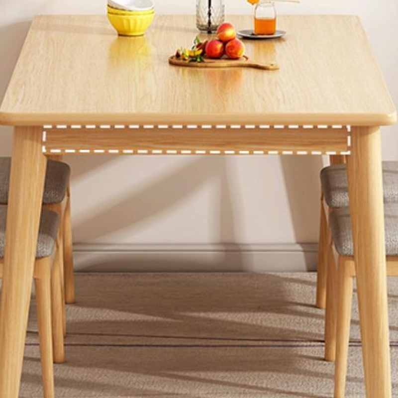 Dining Table Set with Rectangular Recycled Wood Top, 4 Legs, Fixed Table, Padded Chair with Back, Available in 5-piece/7 Piece Set/3 Pieces - image 11