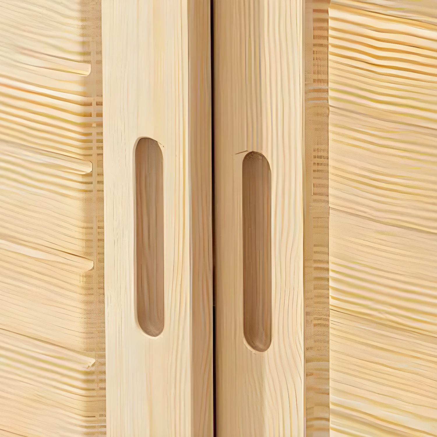 Contemporary Solid Wood Sliding Door Wardrobe Cabinet with Shelves - image 11