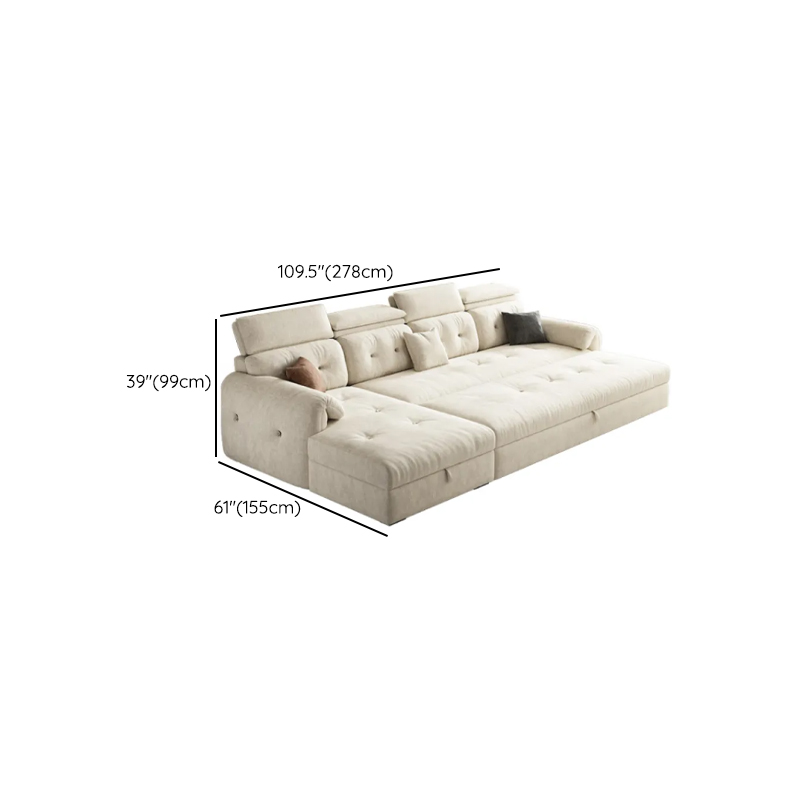 Straight White Sofa Recliner with Under-seat-storage and Stitch-tufted Design in Horizontal Orientation - image 9