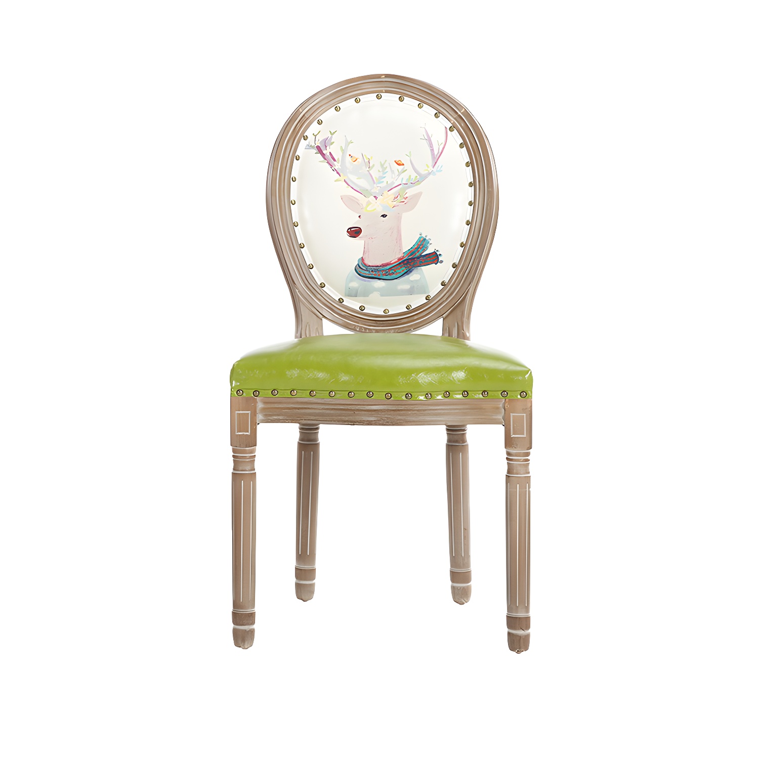 French Country Upholstered Armless Chair Home Solid Wood Dining Chair - image 5