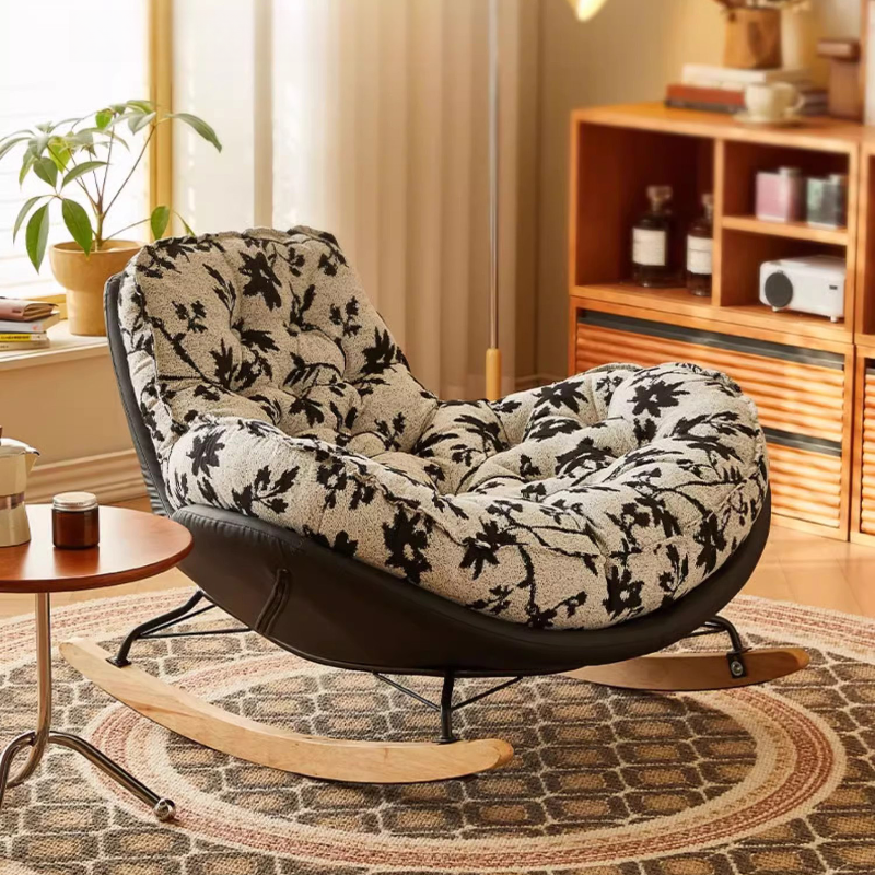 Modern Scratch-tolerant Upholstered Rocking Chair with Padded Comfort - image 12