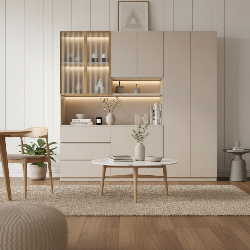 Trendy Sideboard with 3 Drawers, Cupboard, Wide/Standard/Narrow Sizes, 2/1 Shelves, Cabinets, and Glass-panel Door - image 34