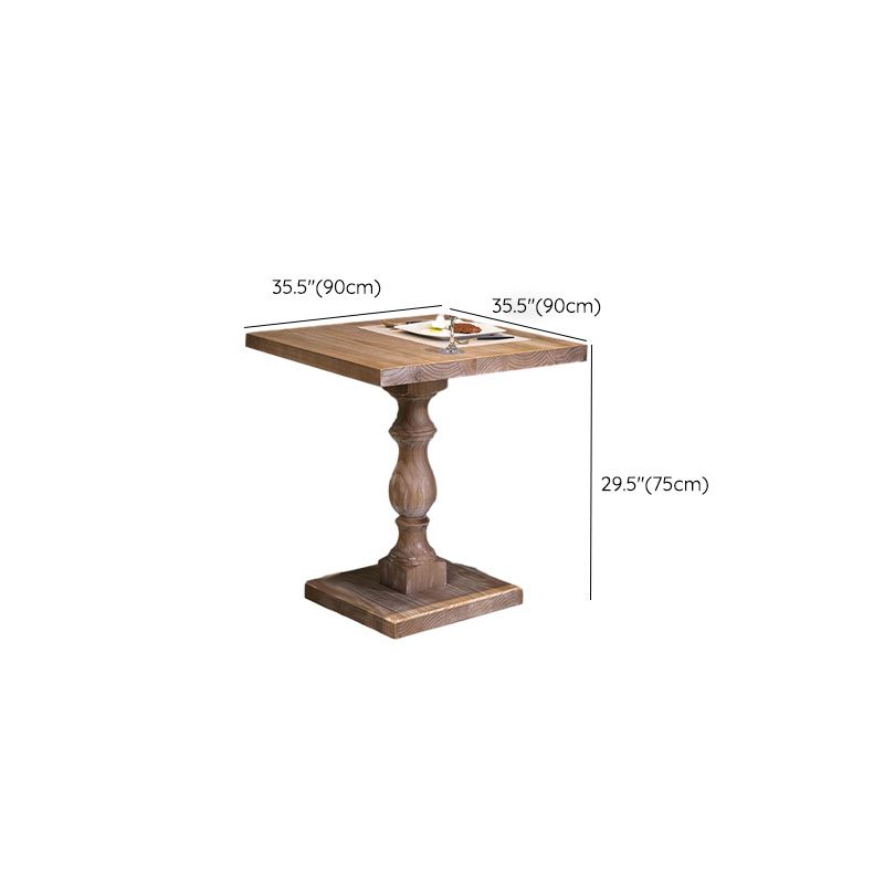 Standard Height 2 Seater Traditional Natural Pedestal Wood Kitchen Table - image 18