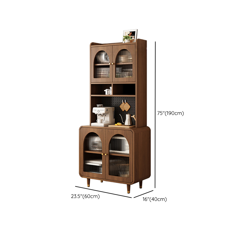 3 Drawers Modish Tan Standard Sink Cabinet with Glass Doors, 2 Shelves/1 Shelf, and Cabinets - image 16
