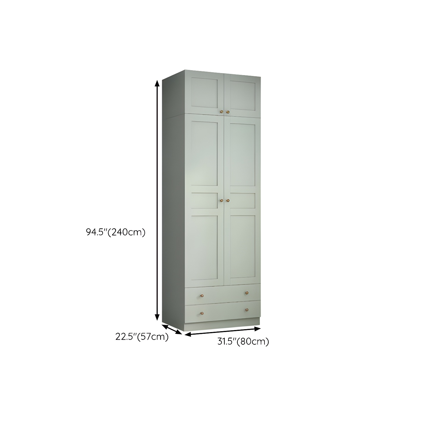 Modern Green Wood Wardrobe Armoire with Soft-Close Drawers & Clothing Rod - image 15