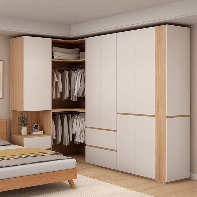 White Manufactured Wood Independent Cabinet Armoire with Soft Close Drawer, Soft Close Door, Interior Shelves, and Nook