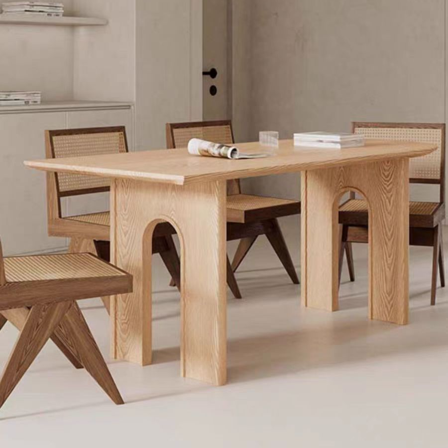 Natural/Espresso Finish/Sand Natural Pine Wood Dining Table for 9 People/for 6 - image 3