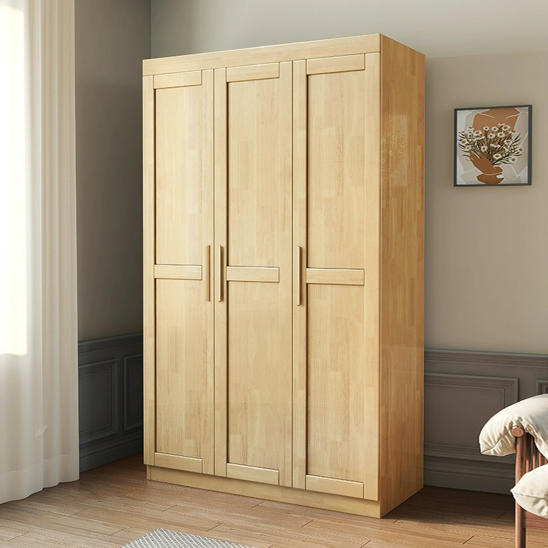 Contemporary Freestanding Wooden Wardrobe Closet with Interior Shelves&Hanging Rod&Soft Close Door - image 4