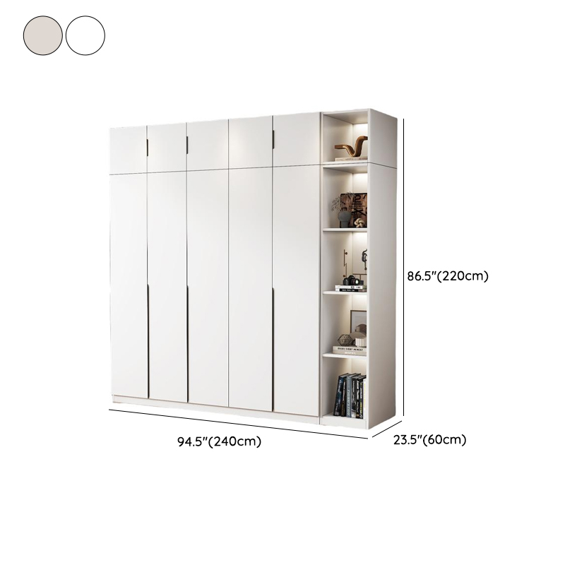 Minimalist Manufactured Wood Independent Wardrobe Closet with Soft Close Door, Interior Shelves, and Clothing Rod - image 19
