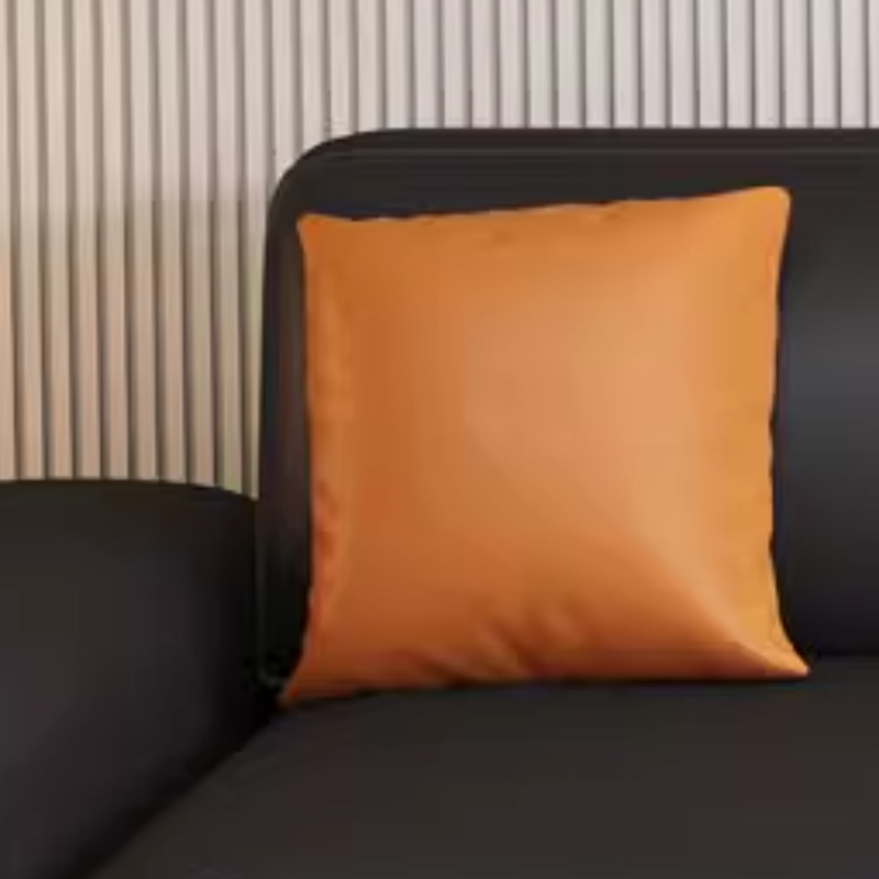 Modern Solid Color Water Resistant Sofa in Midnight Black with 6-seater Capacity and 2 Pillows - image 4