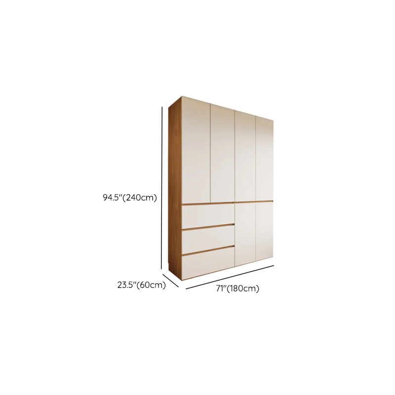 White Minimalist Laminate Wardrobe Closet with 3-Drawer/6-Drawer, Soft Close Door, Interior Shelves, and Clothing Rod - image 18
