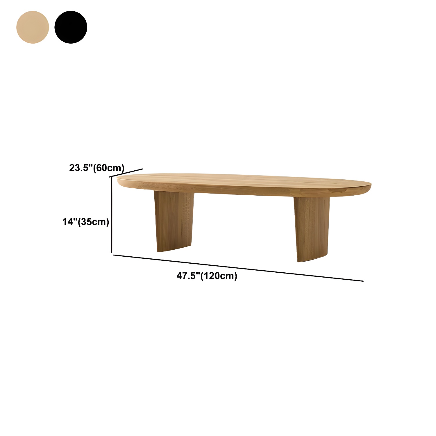 North European Wooden Coffee Table Oval Coffee Table for Living Room - image 11