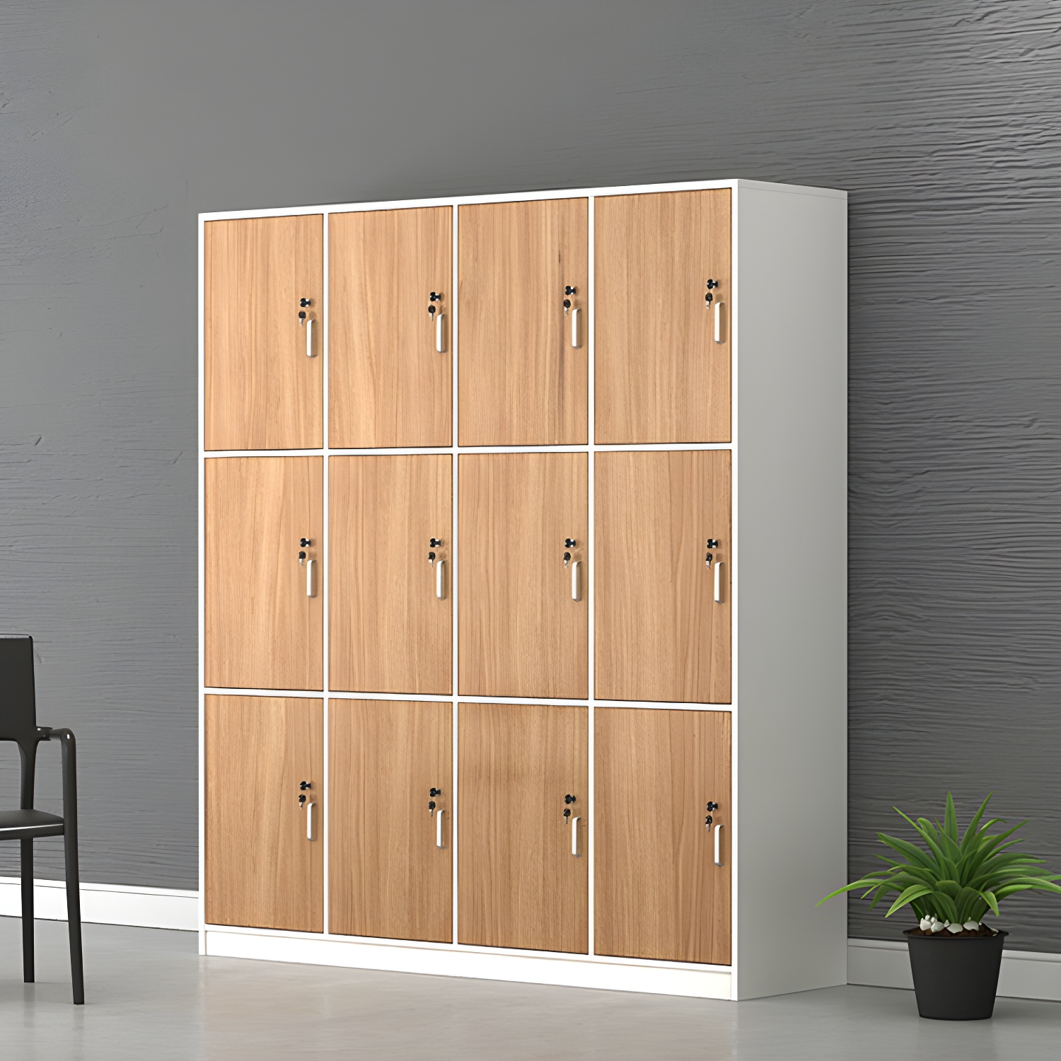 Natural Finish Indoor Cabinet Contemporary Storage Cabinet with Hinged Door
