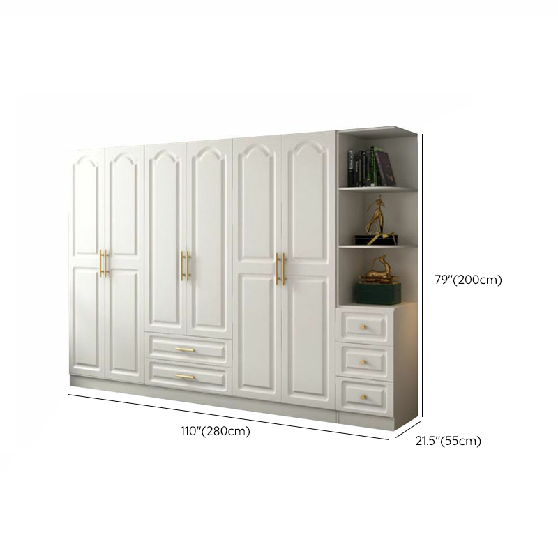 Contemporary Wood Chalk Wardrobe Closet with Interior Shelves&Clothing Rack&3-Drawer/6 Drawers/5-Drawer - image 24