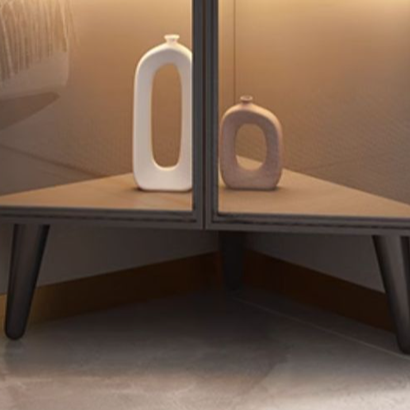 Dove Grey Scratch-immune Corner Accent Cabinet with Cabinet, Glass-panel Door, Adjustable Shelving and Handle Bars - image 7