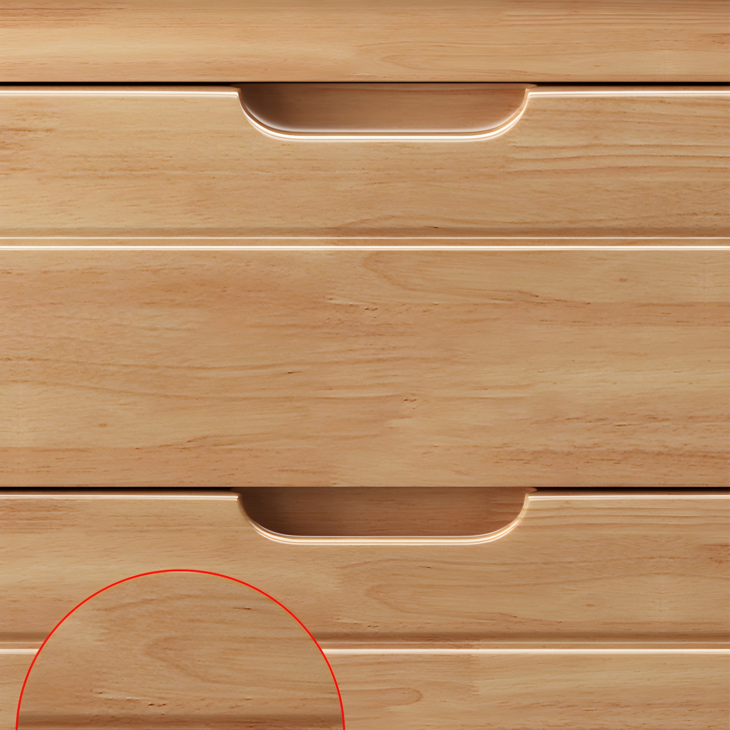 Traditional Wood Dresser with Drawers in Narrow Design and Rubberwood Material - image 8