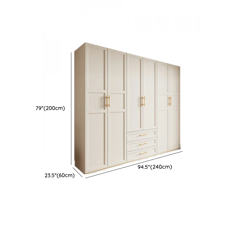 White Minimalist Natural Wood Wardrobe Closet with Soft Close Drawer, Soft Close Door, Interior Shelves, and Clothing Rod - image 16