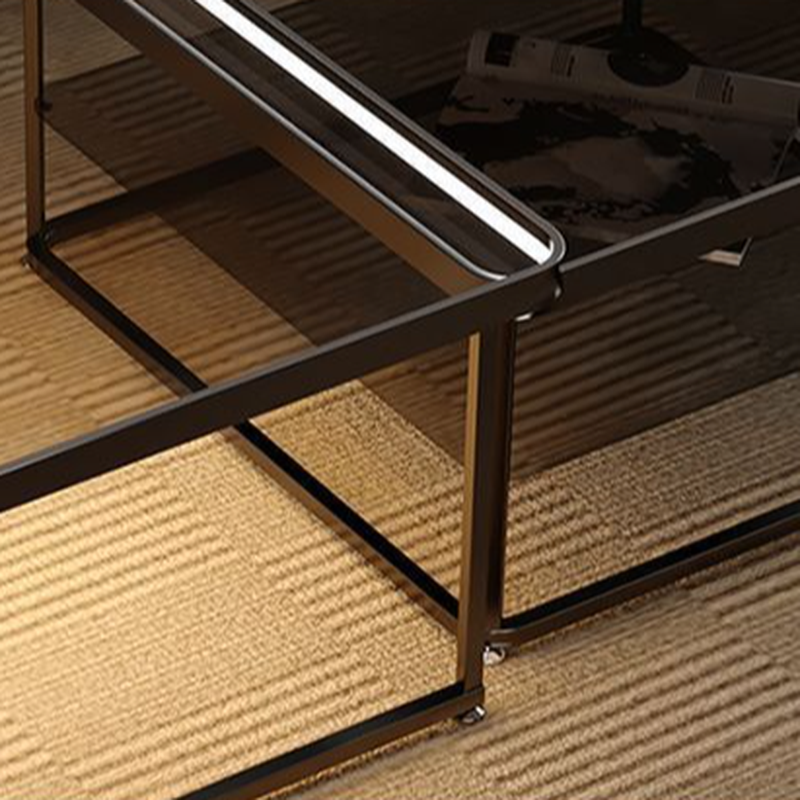 Gray/Tan Top Double Nesting Accent Table with Copper Square Frame - image 7