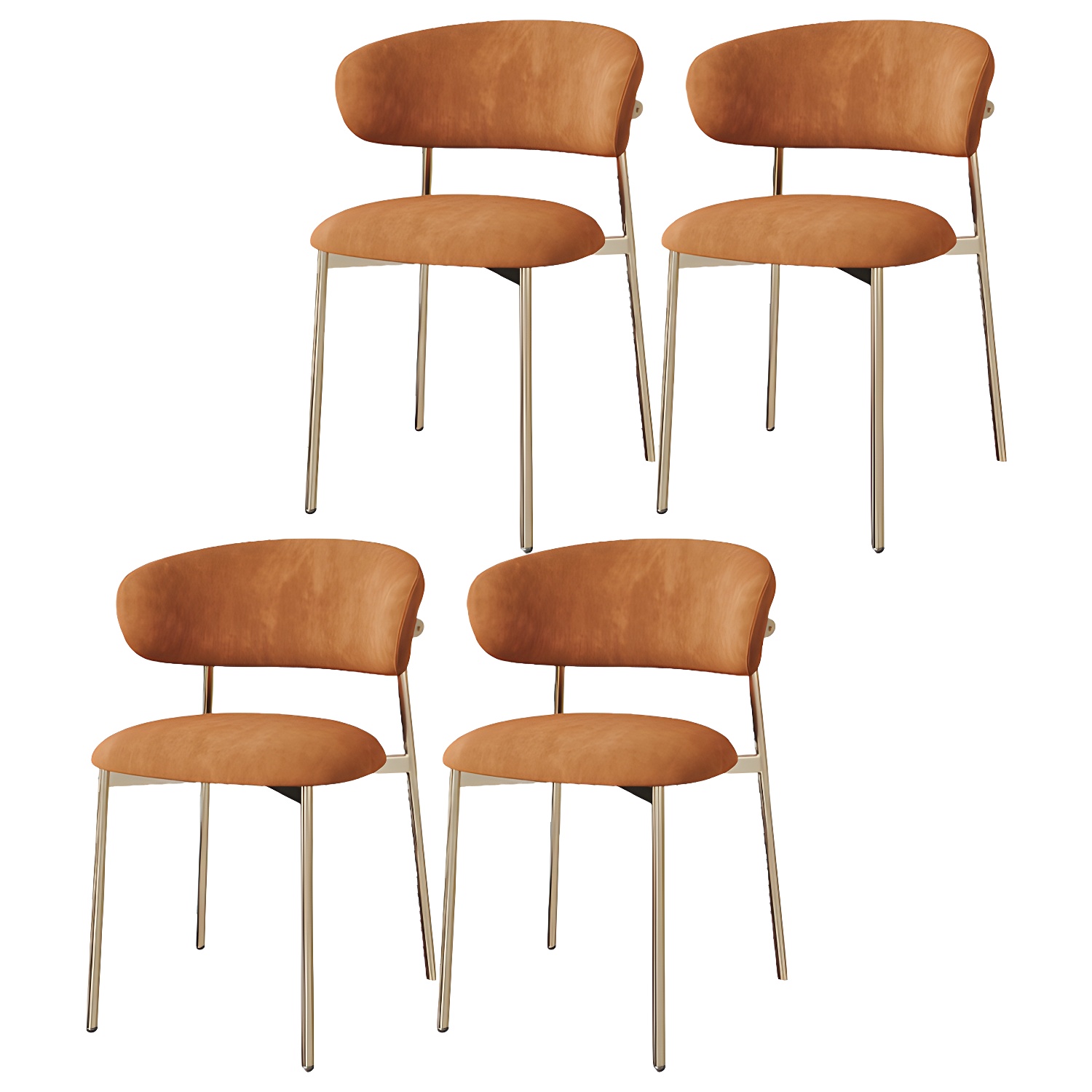 Restaurant Scandinavian Upholstered Side Chair Matte Finish Open Back Dining Chair - image 7
