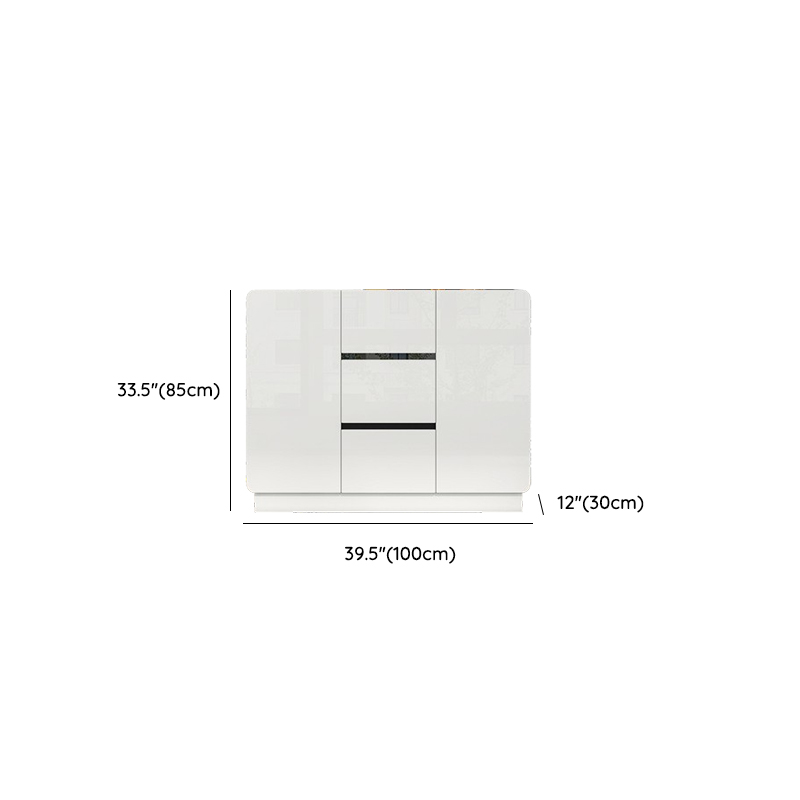 White Trendy Kitchen Storage with 3 Drawers, Standard/Narrow Size, Lumber Countertop, Variable Shelf, and Multiple Doors Options - image 22