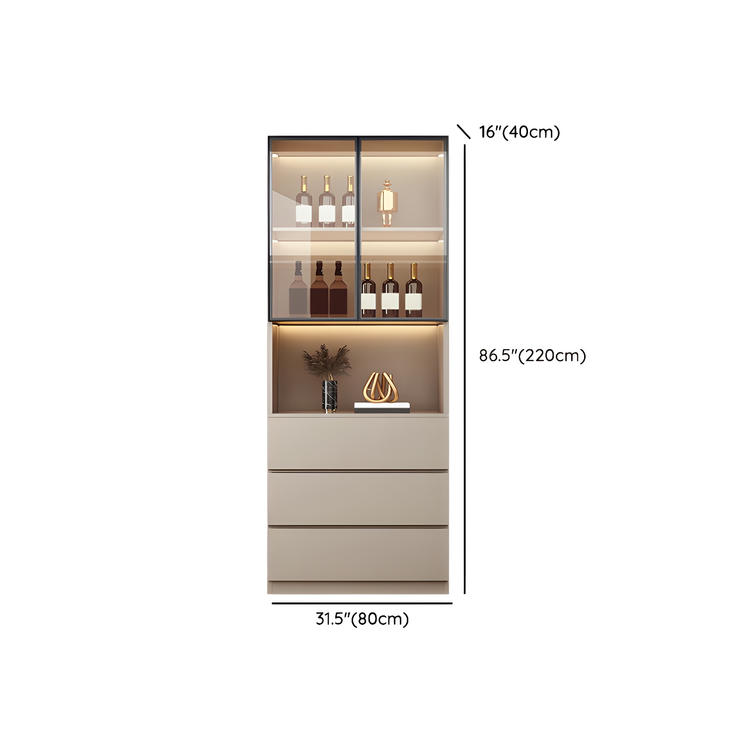 Modern Wood Cabinet with Glass Doors and Non-adjustable Shelves - image 10