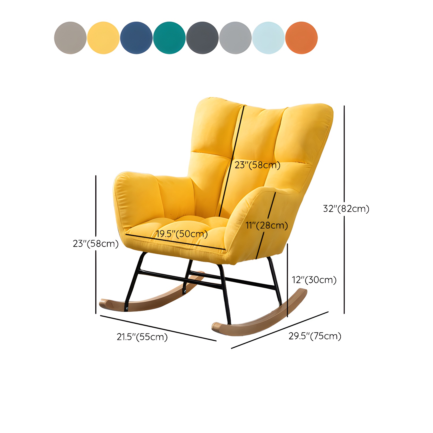 Simple Nordic Style Rocking Chair Balcony Lounge Recliner Sofa Rocking Chair - image 23