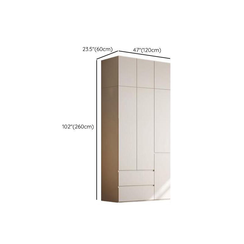 Chalk Modern Natural Wood Standalone Almirah with Soft Close Drawer, Interior Shelves, and Hanging Rod - image 12