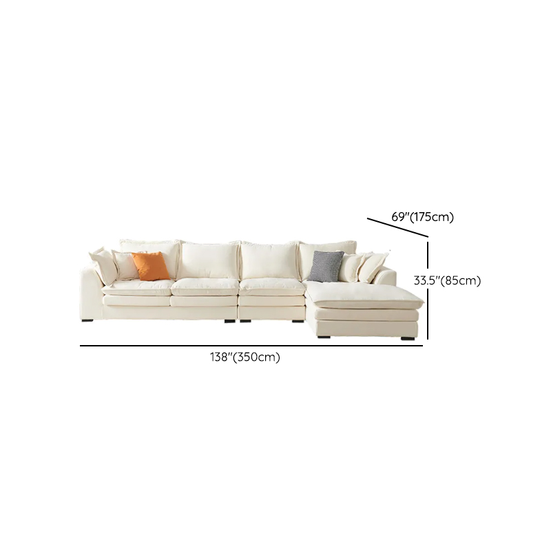 Minimalist Straight/L-Shape Horizontal/Right Sofa Couch /Sofa Chaise in Cream with Concealed Support - image 22