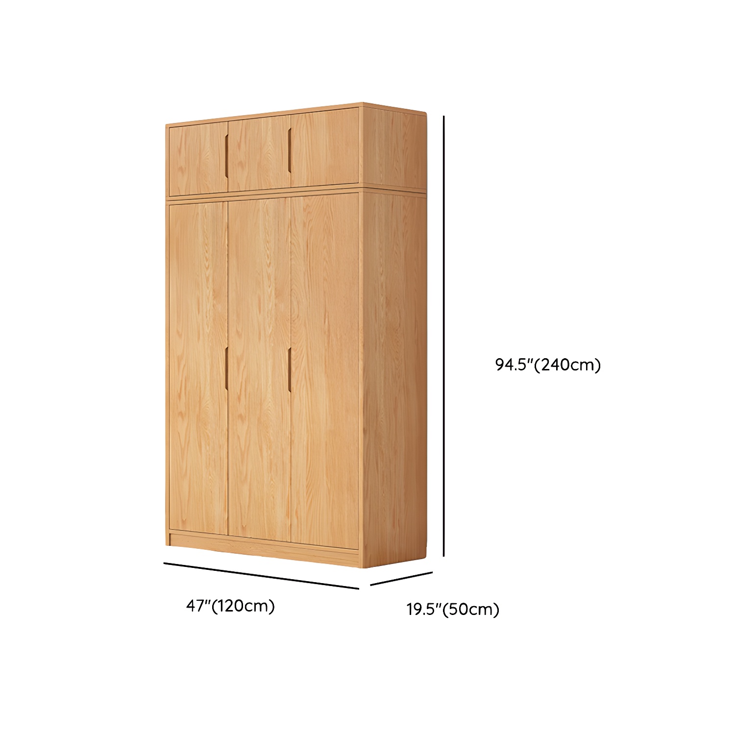 Modern Natural Wood Wardrobe Armoire with Sliding Doors, Drawers, and Shelves - image 118