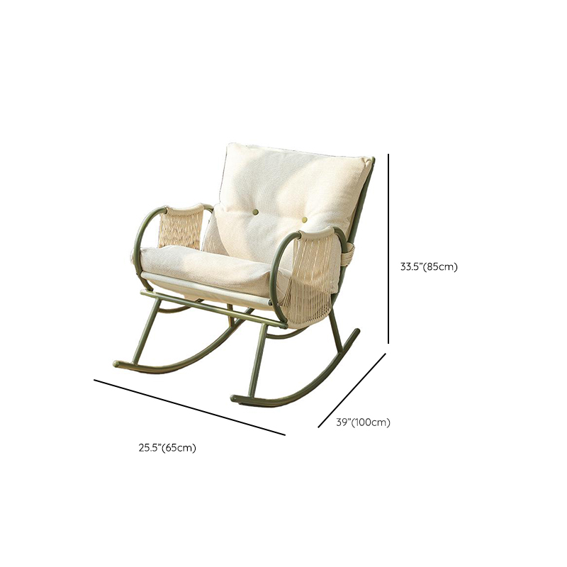 Art Deco Alloy Rocking Chair with Upholstered Track Arm - image 19