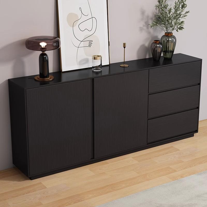 Sideboard with 3 Drawers, Cabinet, Standard Narrow Sizes, Four Internal Shelves, Wood Countertop, and 2 Doors - image 4