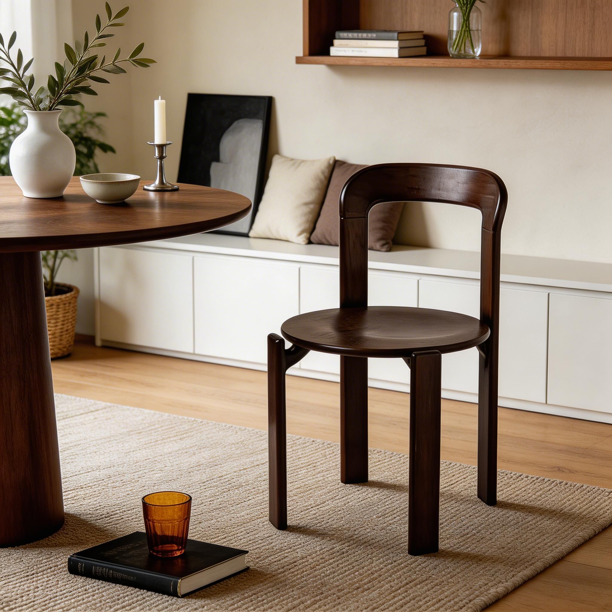 Scandinavian Natural Wood Armless Kitchen Chair 15.3inch Wide Non-Swivel 1 Piece - image 33