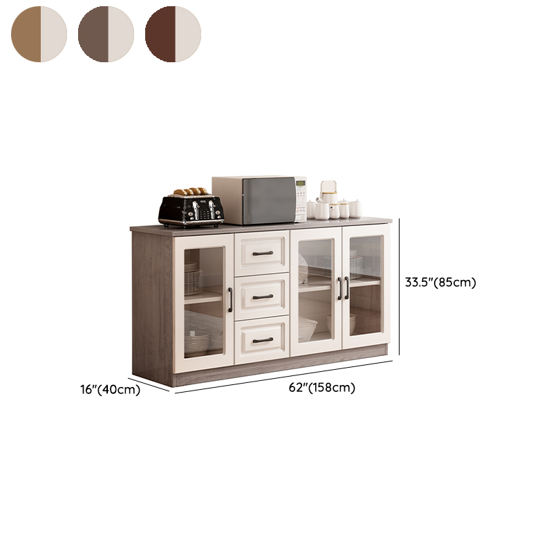 Modern Wood Buffet Cabinet with Glass Doors and Shelves - Full Assembly Needed - image 16