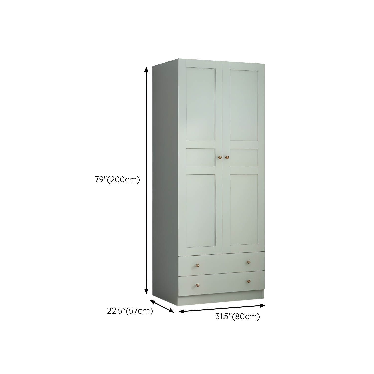 Modern Green Wood Wardrobe Armoire with Soft-Close Drawers & Clothing Rod - image 11