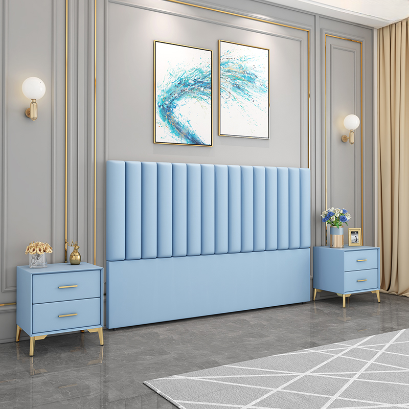 Modern Simple Style Panel Headboard in Natural Wood with No Distressing, Rectangle Shape for King/Queen/Full Bed, Featuring Sponge Upholstery and Standard Height - image 4