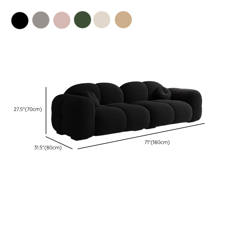 Trendy Solid Color Stain Resistant Loveseat in Black/Dark Gray/Taupe for 2 People with 2 Pillows - image 24