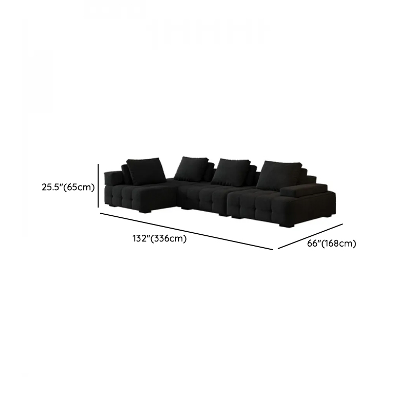 Cotton Midnight Black Standard/Single Sofa with Armrest and 4/3/1 Pillows - image 18