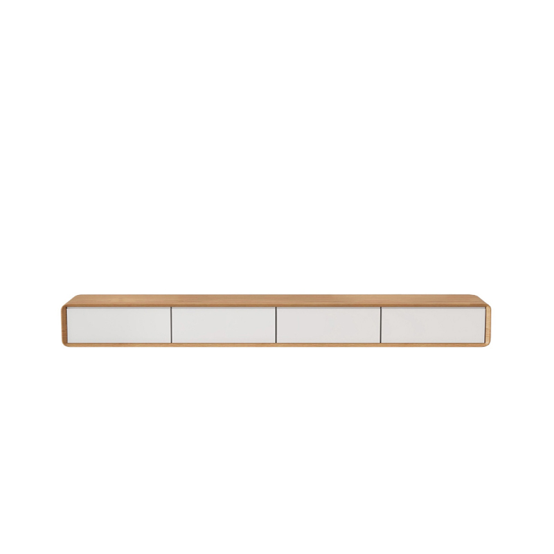 Floating Mount Rectangle TV Stand with Door Living Room Black/White/Natural/Walnut - image 4