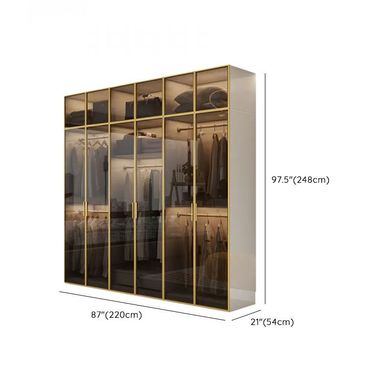 White Trendy Reclaimed Wood Almirah with Soft Close Drawer, Interior Shelves, and Hanging Rod - image 27