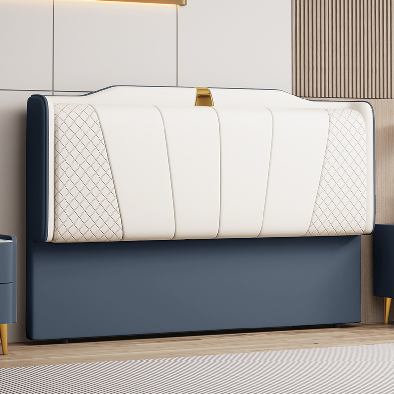 Trendy Panel Headboard in Natural Wood with No Distressing, Scooped Shape for Queen/Full Bed, Sponge Upholstery Fill, Standard Height - image 7