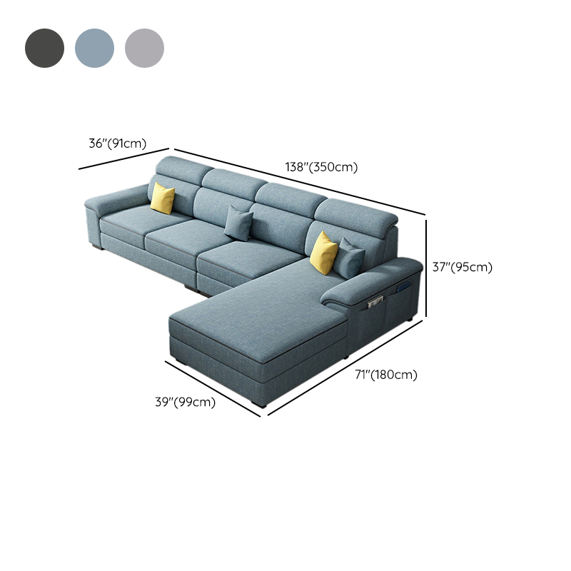 Modern L-Shape Right Hand Facing Sofa & Chaise with Concealed Support - image 17