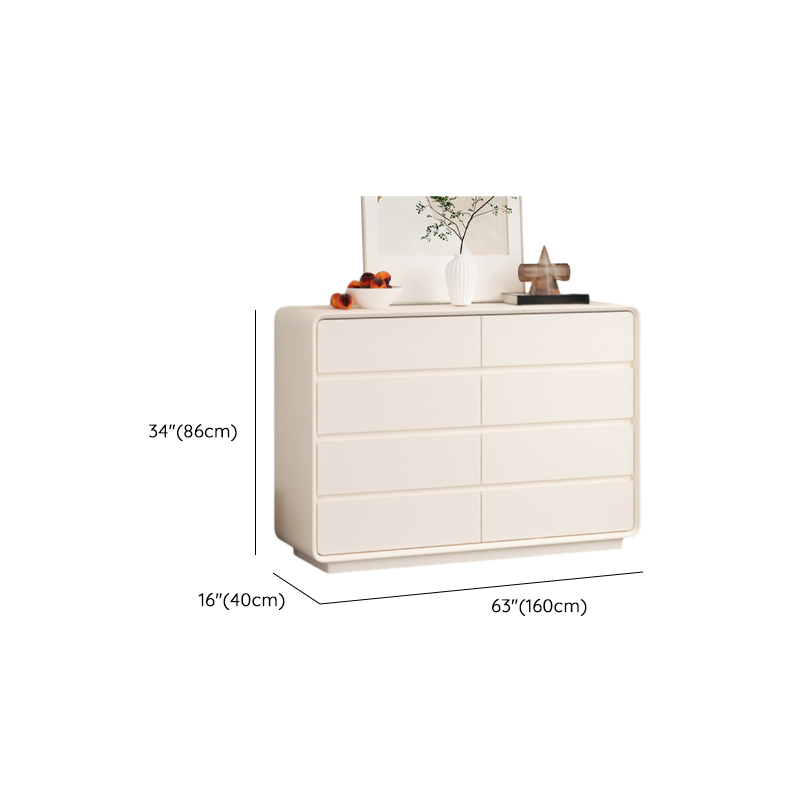 Chalk Minimalist Hardwood Console Dresser with 6 Drawers, Horizontal Orientation - image 15