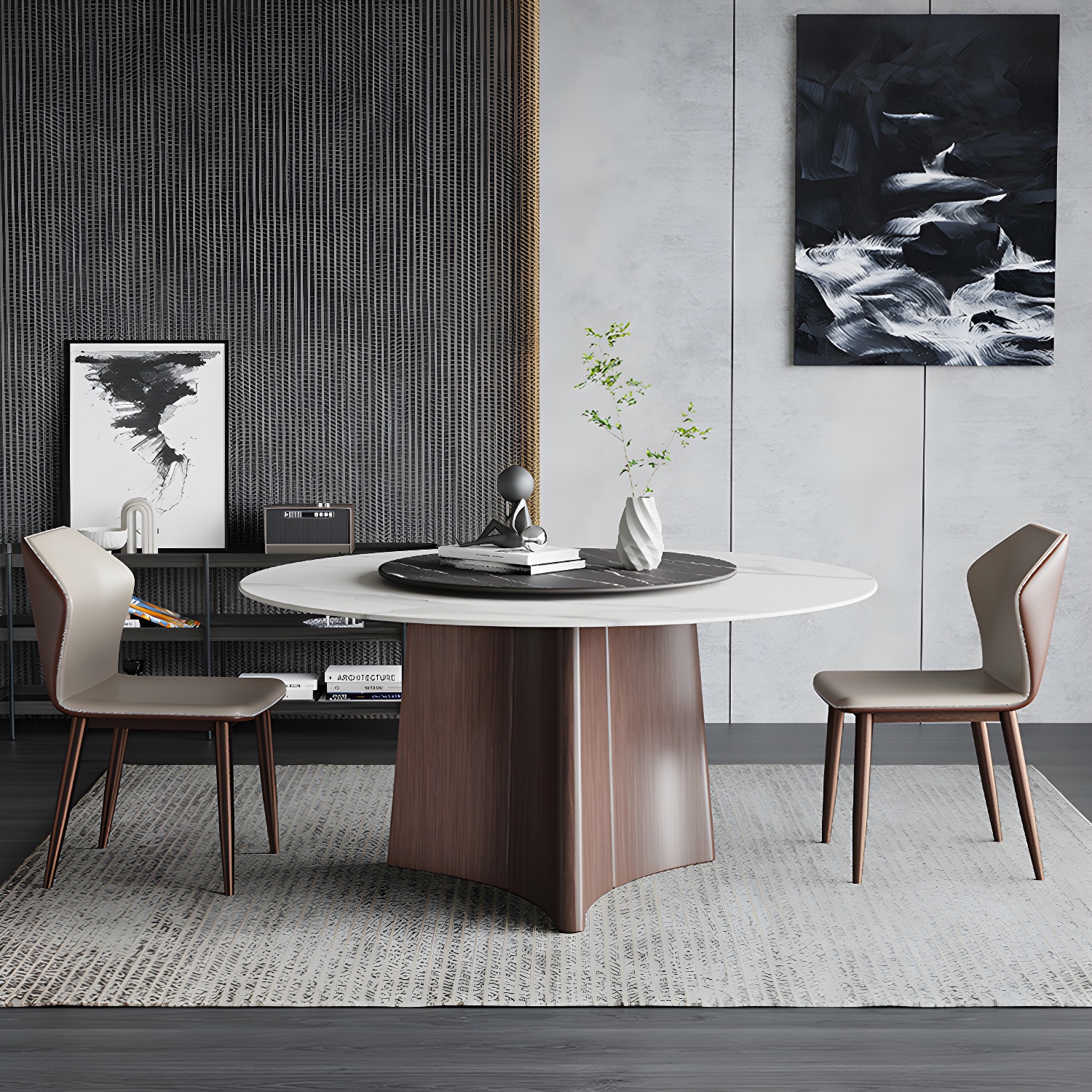 Modern Dining Table Set 1/3/4/7 Pieces with Metal Base Kitchen Furniture Set