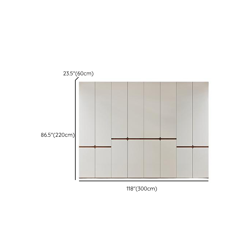 White Minimalist Manufactured Wood Wardrobe Closet with Soft Close Drawer, Soft Close Door, Interior Shelves, and Clothing Rod - image 21