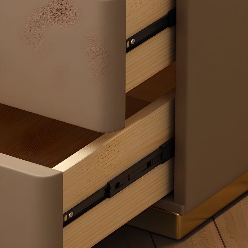 Modern Simple Style Nightstand With Drawer Storage, Stone Countertop, and Integrated Lighting - image 10
