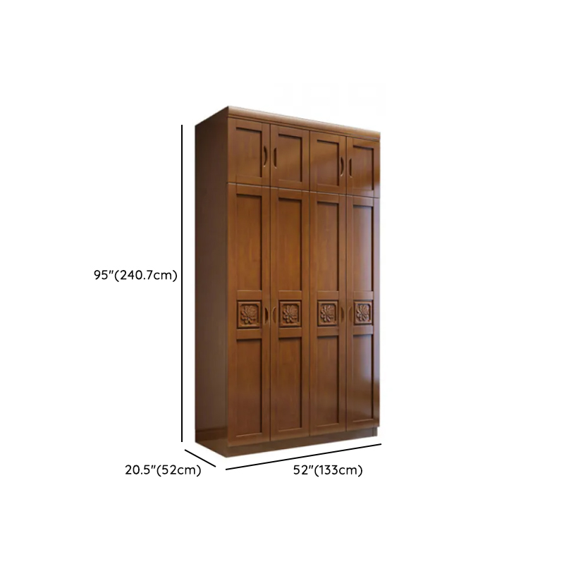 Vintage Sepia Lumber Wardrobe with Soft Close Drawer, Soft Close Door, Interior Shelves, and Hanging Rod - image 23
