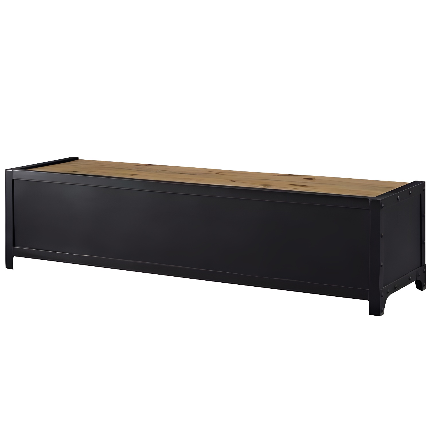 American Retro Industrial Style TV Cabinet Iron Art Solid Wood Bedroom TV Stand - image 9